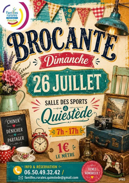 Une brocante ce dimanche 26 juillet à Quiestède