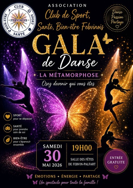 Gala de danse annuelle de l'association club de sport, bien être Febvinois à Febvin Palfart
