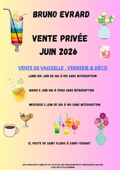 Vente privé chez Bruno Evrard de Saint Venant