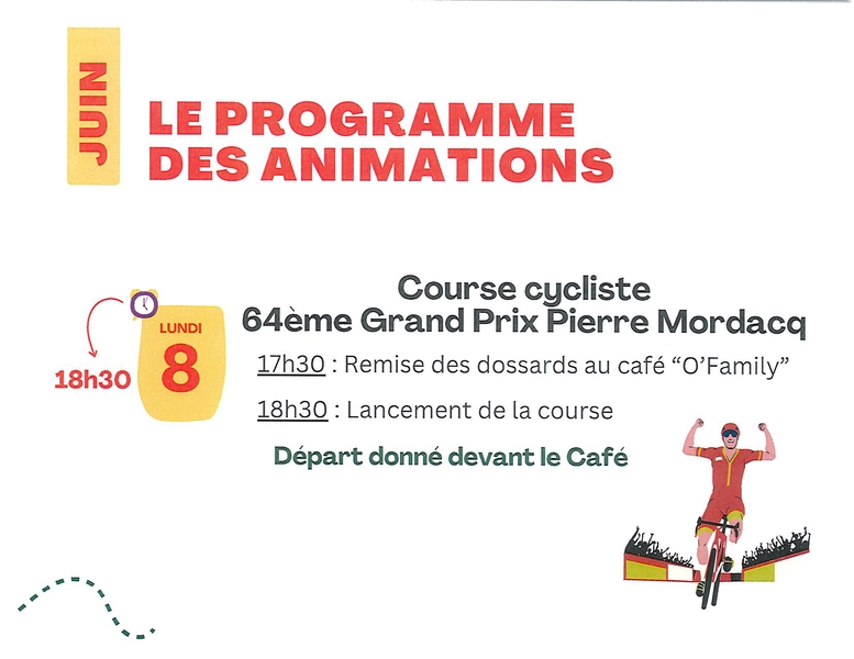 Course cycliste ce lundi 8 juin à Blaringhem