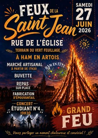 Feux de la Saint Jean ce samedi 27 juin à Ham En Artois