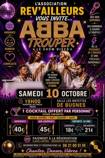Repas avec le groupe Abba Trouper ce samedi 10 octobre