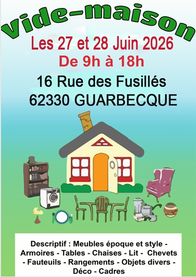 Un vide maison sera organisé ces samedi 27 et dimanche 28 juin à Guarbecque