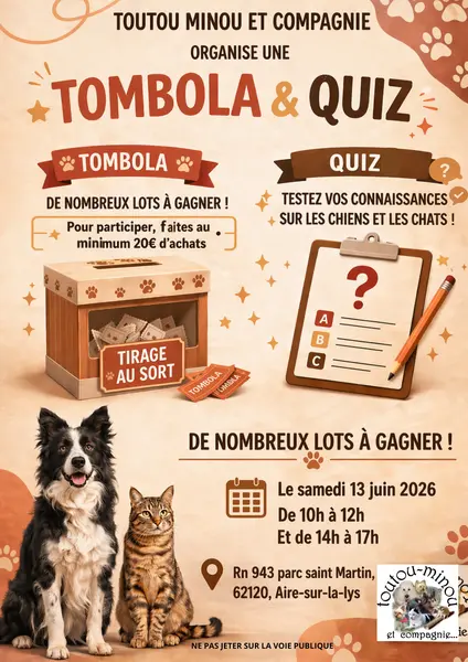Nouveau rendez vous chez toutou et Minou d'Aire sur la Lys ce samedi 13 juin