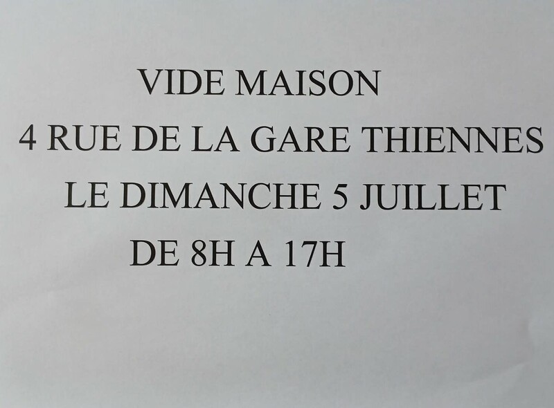 Un vide maison sera organisé ces samedi 4 et dimanche 5 juillet à Thiennes