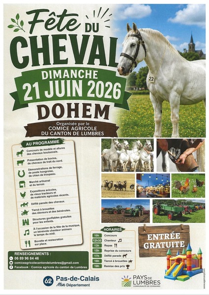 La fête du cheval ce dimanche 21 juin à Dohem