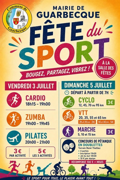 La fête du sport durant le premier week-end de juillet à Guarbecque