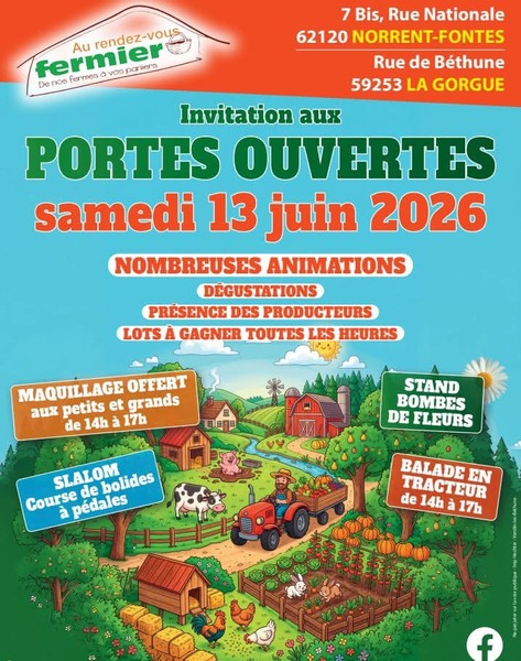 Portes ouvertes du commerce Au rendez vous fermier ce samedi 13 juin à Norrent Fontes