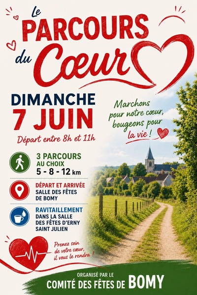 Les parcours du coeur de la commune de Bomy ce dimanche 7 juin