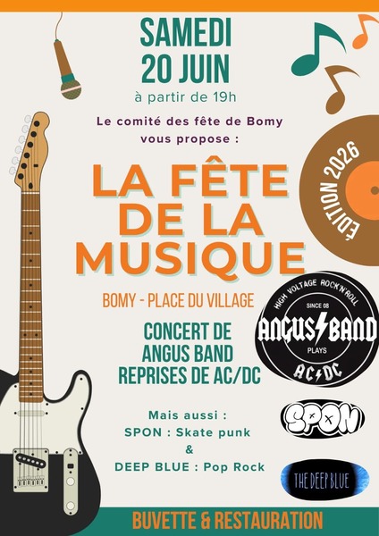 Fête de la musique ce samedi 20 juin à Bomy