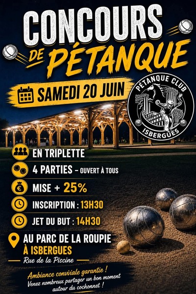 Un concours de pétanque ce samedi 20 juin à Isbergues