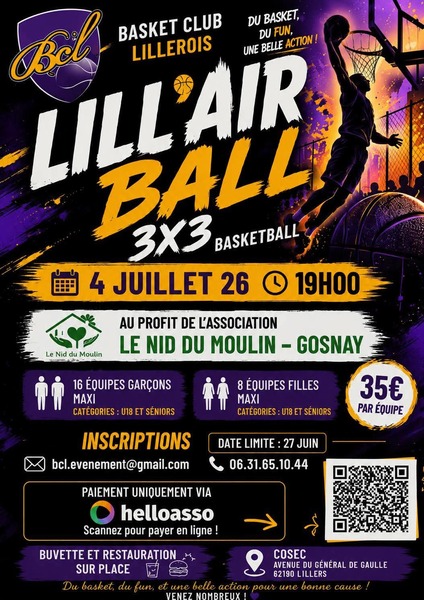 Un tournoi de Basket ce samedi 4 juillet à Lillers
