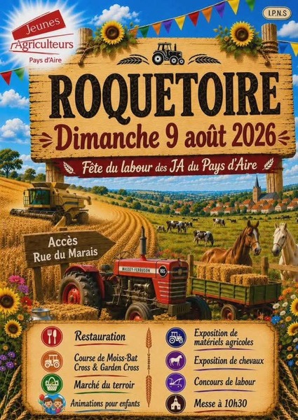 La fête du labour ce dimanche 9 aout à Roquetoire par les JA du Pays d'Aire