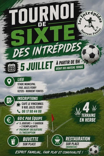 Tournoi de sixte ce dimanche 5 juillet à Norrent Fontes