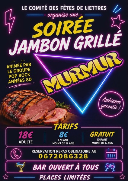Soirée jambon grillé ce samedi 20 juin au soir à Liettres