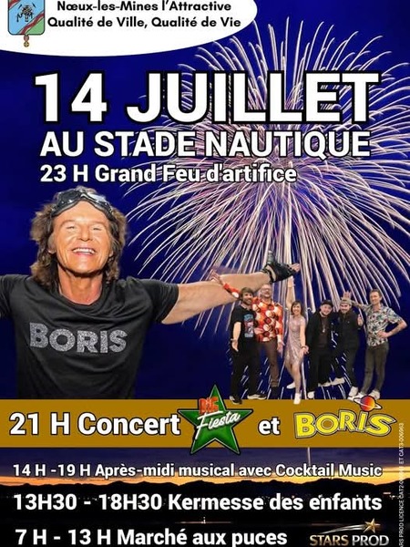 Concert feu d'artifice mardi 14 juillet à Noeux les Mines