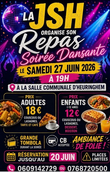 La JSH de football organise son repas dansant ce samedi 27 juin