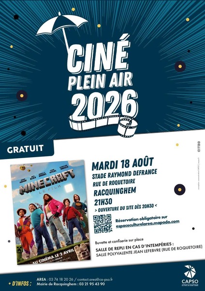Une séance de cinéma en plein air ce mardi 18 aout à Racquinghem