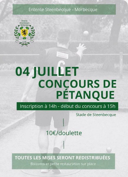 Un concours de pétanque ce samedi 4 juillet à Steenbecque