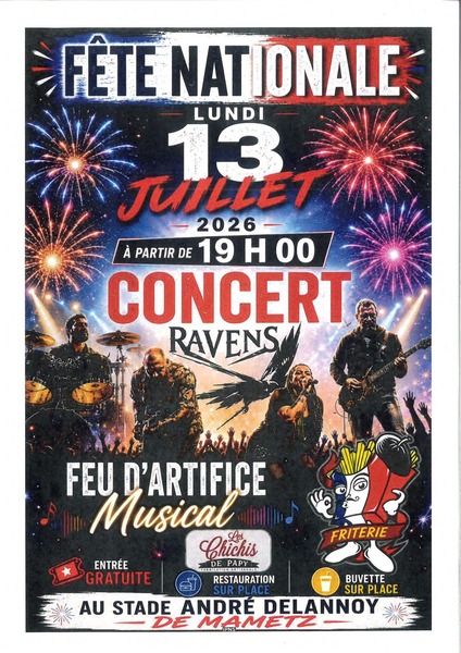 Fête nationale pour la commune de Mametz ce lundi 13 juillet au soir