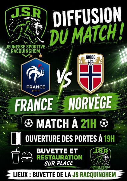 France Norvège au stade de football de Racquinghem ce vendredi 26 juin