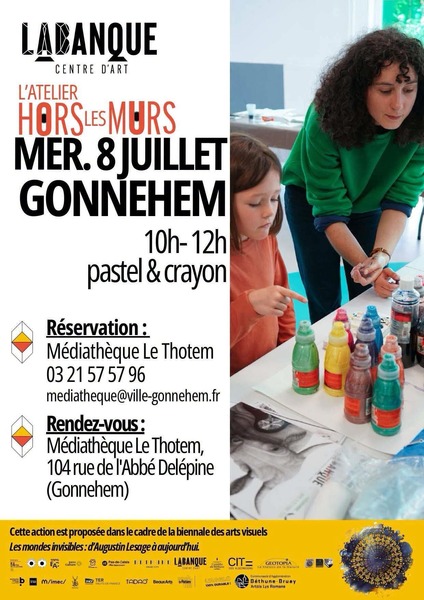 Atelier Pastel et crayon ce mercredi 8 juillet à Gonnehem dans la médiathèque