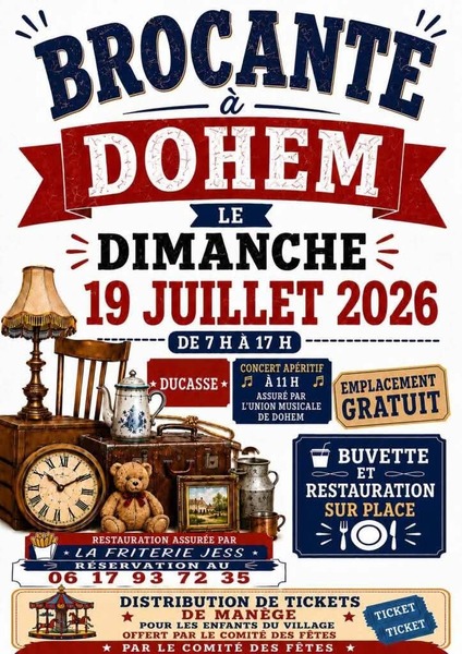 Brocante par le comité des fêtes de Dohem ce dimanche 19 juillet