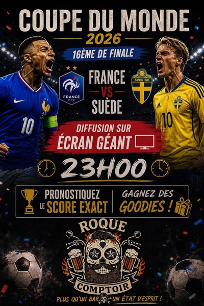 Les 16émes de finale de la coupe du monde de football avec la France contre la Suède ce mardi 30 juin au soir à Roquetoire