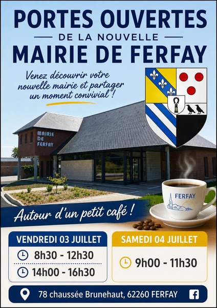 Portes ouvertes de la mairie de Ferfay ces vendredi 3 et samedi 4 juillet