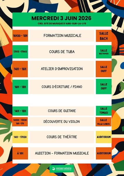 Portes ouvertes de l'école de musique à Aire sur la Lys ce mercredi 3 juin