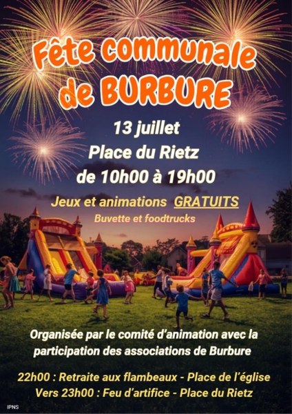 La fête nationale ce lundi 13 juillet à Burbure