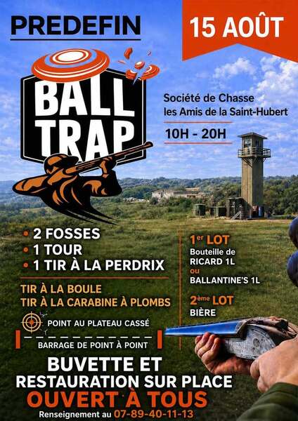Ball trap ce samedi 15 aout à Prédefin