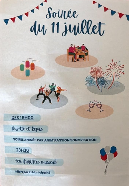 Soirée musicale et feu d'artifice ce samedi 11 juillet à Witternesse