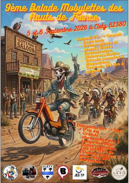 Grand rassemblement de mobylettes à la rentrée de septembre à Cléty