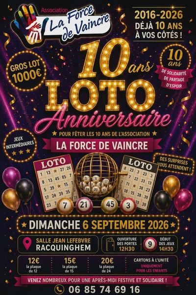 Le loto des 10ans de la Force de Vaincre de Racquinghem