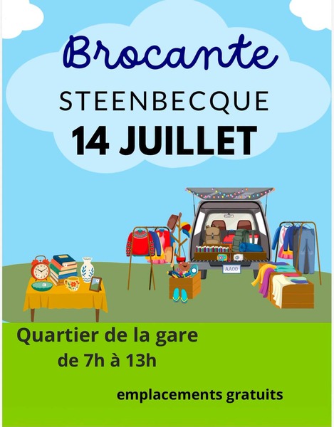 Brocante à Steenbecque ce mardi 14 juillet