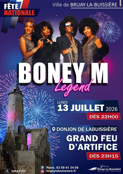 Le groupe Boney M Legend à Bruay La buissière ce lundi 13 juillet au soir