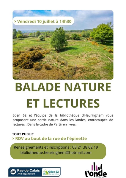 Balade nature et lectures à Heuringhem ce vendredi 10 juillet
