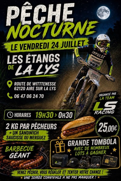 Un concours de pêche en nocturne ce vendredi 24 juillet à Aire sur la Lys