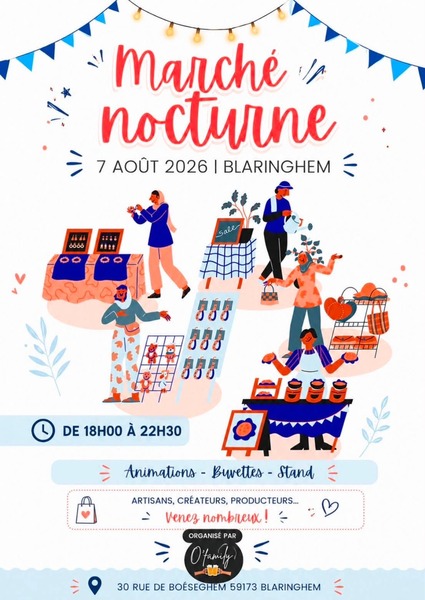 Marché nocturne ce vendredi 7 aout à Blaringhem de 18h à 22h
