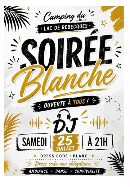 Soirée blanche au camping du lac de Rebecques ce samedi 25 juillet