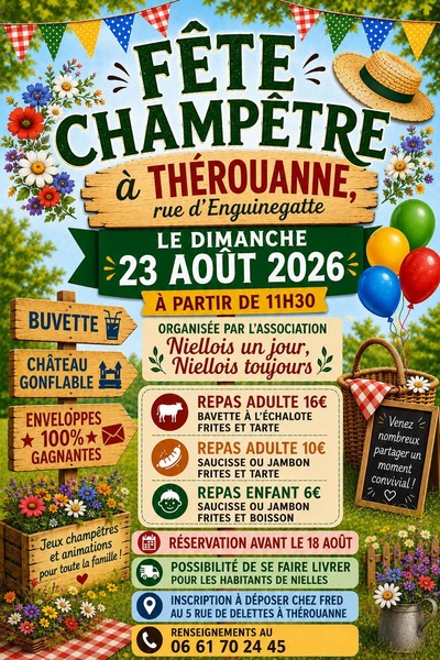 Fête champêtre ce dimanche 23 aout à Thérouanne