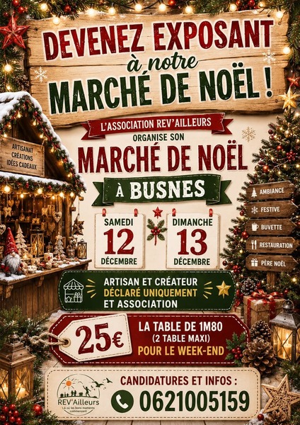 Un marché de Noel ces 12 et 13 décembre 2026 à Busnes