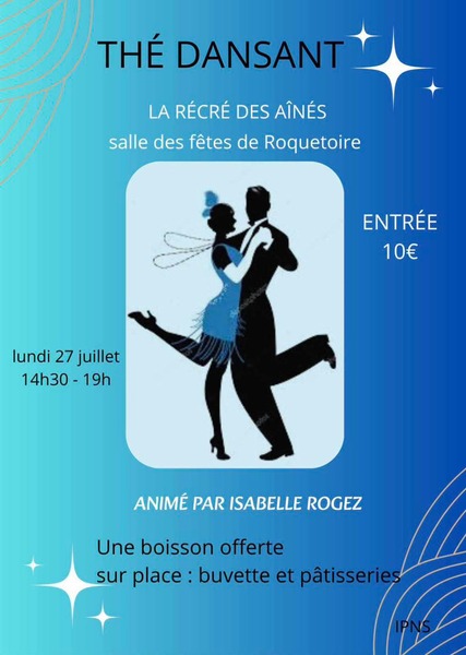 Un thé dansant sera organisé ce lundi 17 juillet à Roquetoire