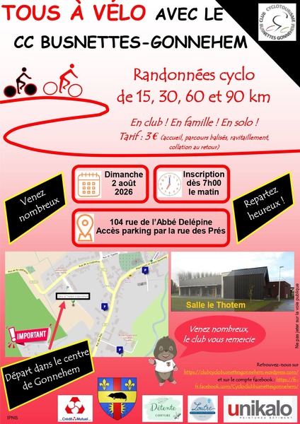 Des randonnées ce dimanche 2 aout à Gonnehem