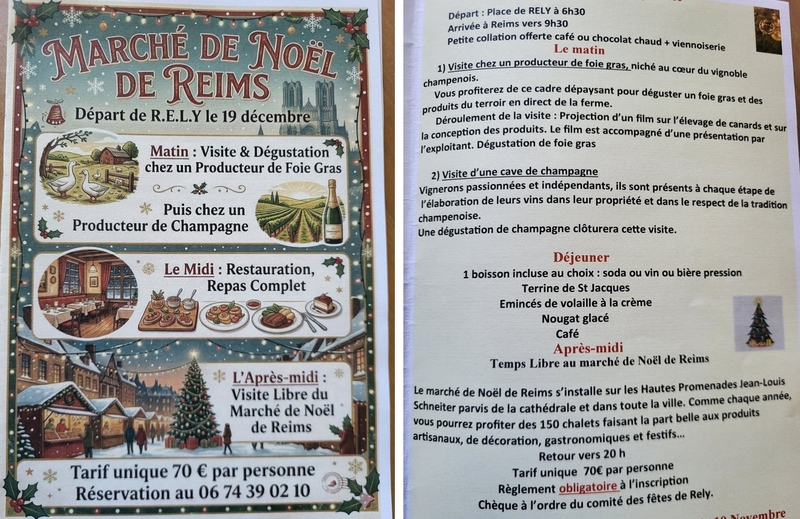 Sortie au marché de Noel de Reims ce 19 décembre