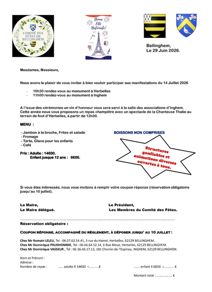 Un 14 juillet à Bellinghem
