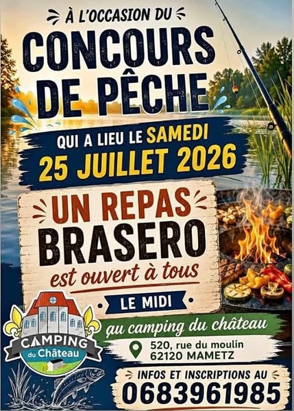 Repas brasero ce samedi 25 juillet au camping du chateau de Mametz