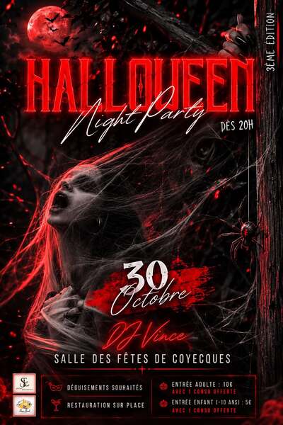 Halloween night party ce 30 octobre à Coyecques