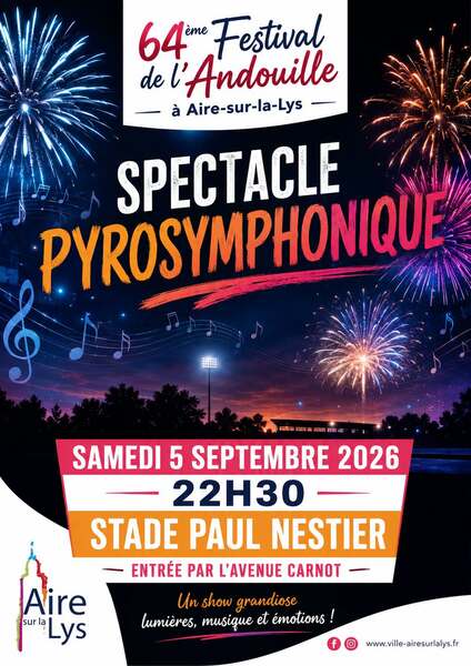 64éme spectacle pyrosymphonique du festival de l'Andouille ce samedi 5 septembre